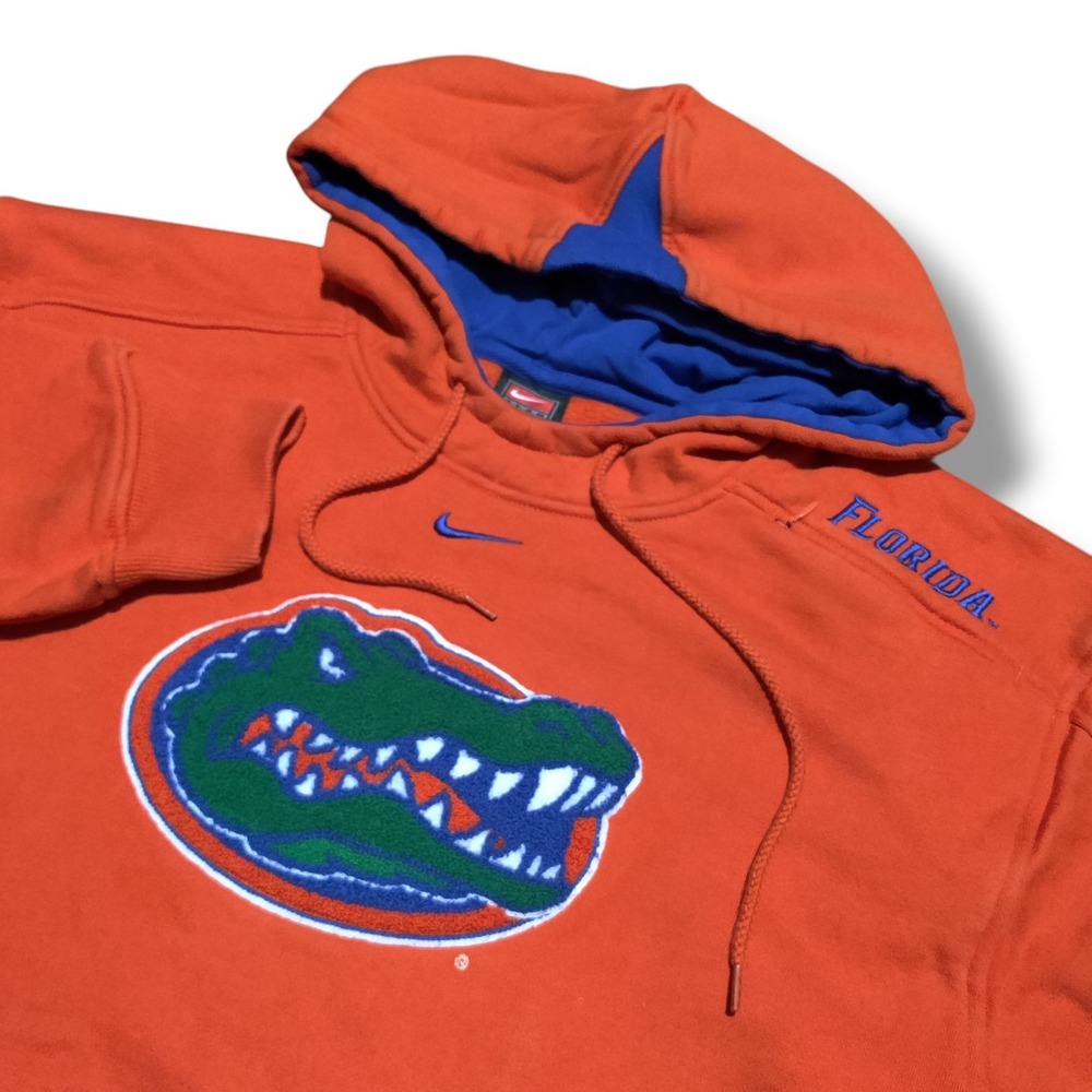 Vintage Team Nike Center Swoosh Hoodie Orange Florida Gators Carpet Logo Small